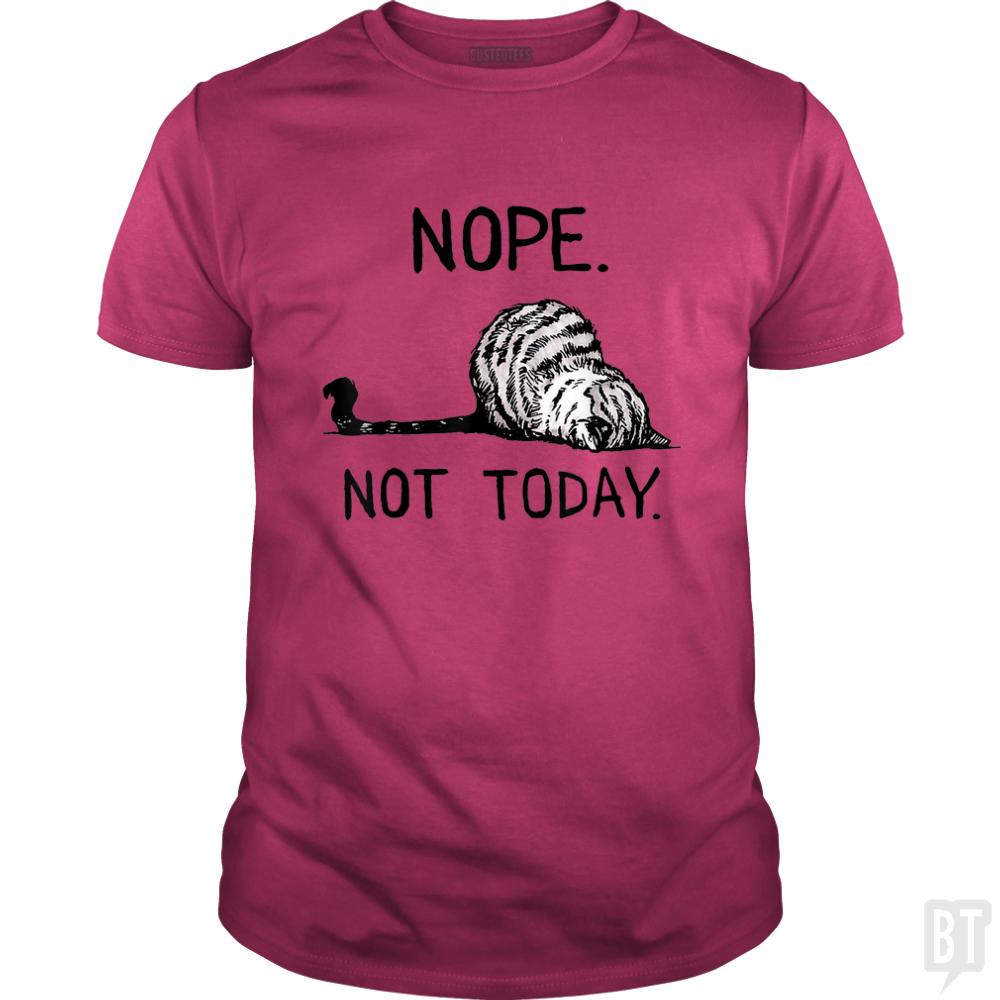 Nope not today cat - BustedTees.com