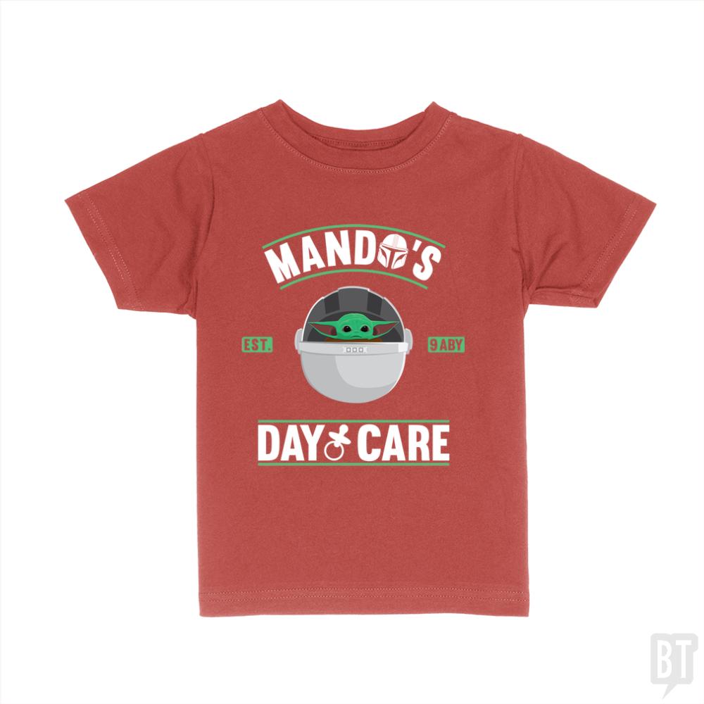 Mando's day care Kids Shirt - BustedTees.com