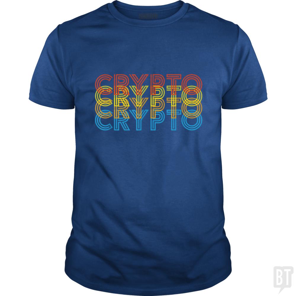 Vintage Cool Crypto Bitcoin Blockchain Retro - BustedTees.com