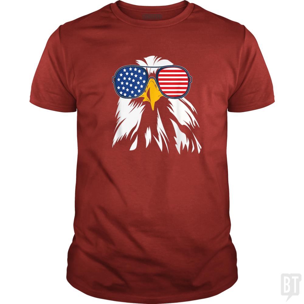 PATRIOTIC EAGLE Shirt 4th of July USA American Fla - BustedTees.com