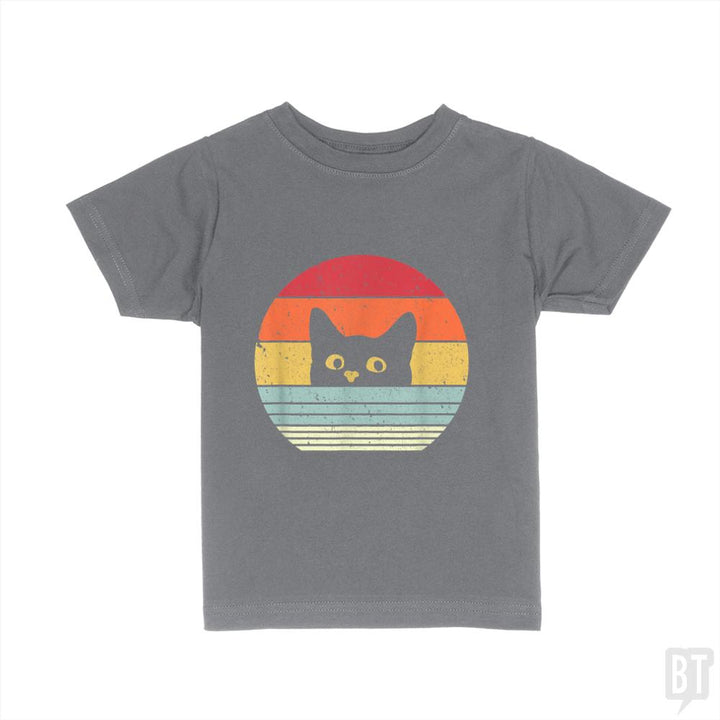 Cat Shirt Retro Style  Kids Shirt - BustedTees.com