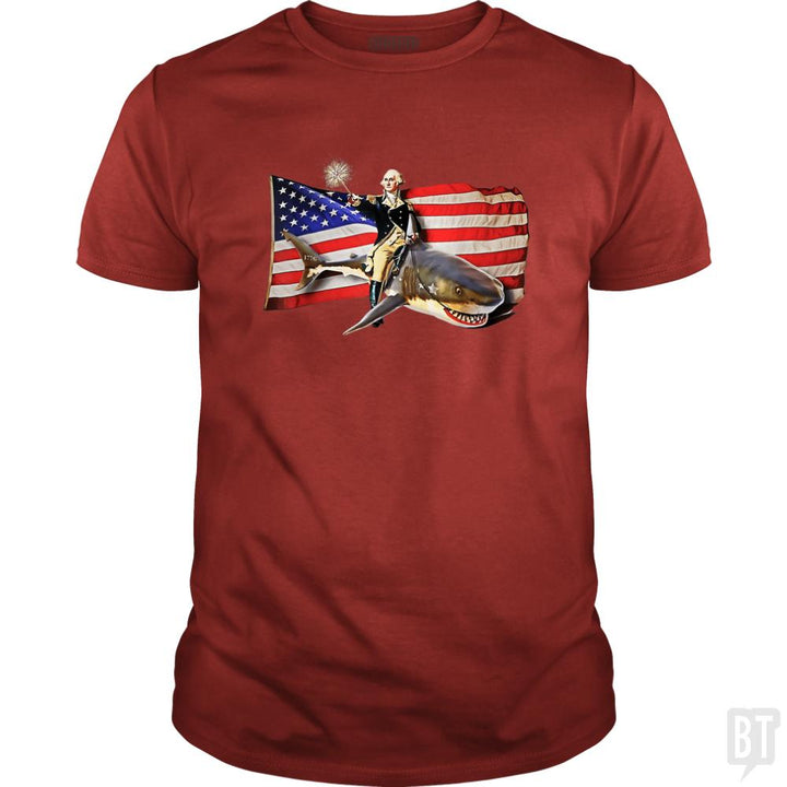Washington Riding Shark - BustedTees.com