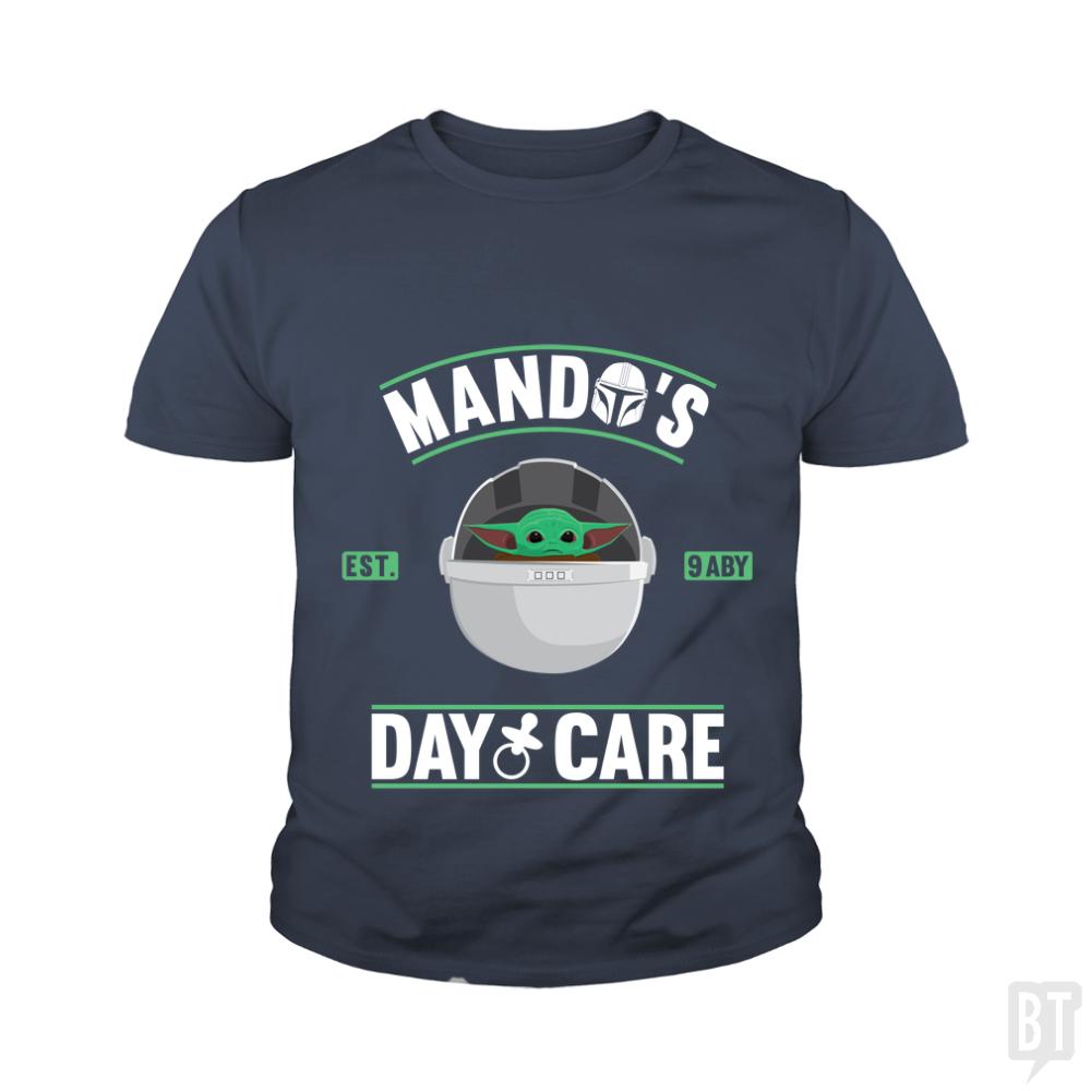 Mando's day care Kids Shirt - BustedTees.com