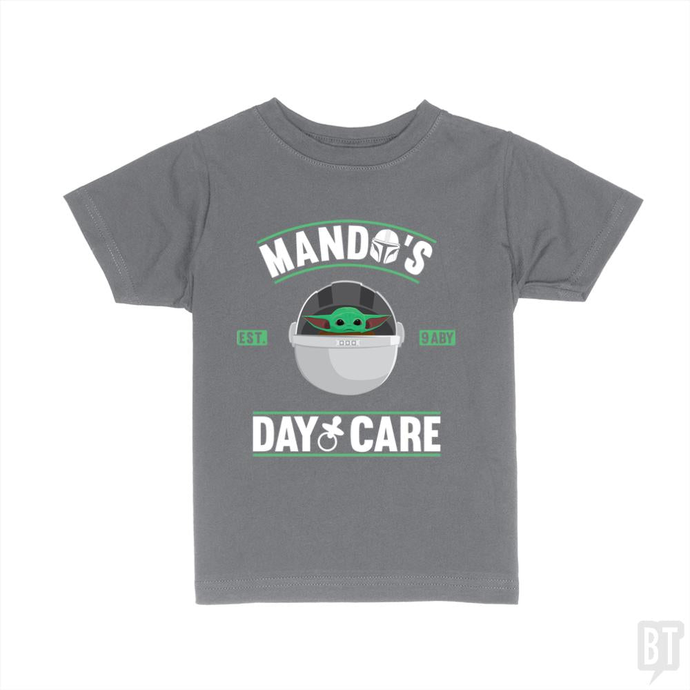 Mando's day care Kids Shirt - BustedTees.com