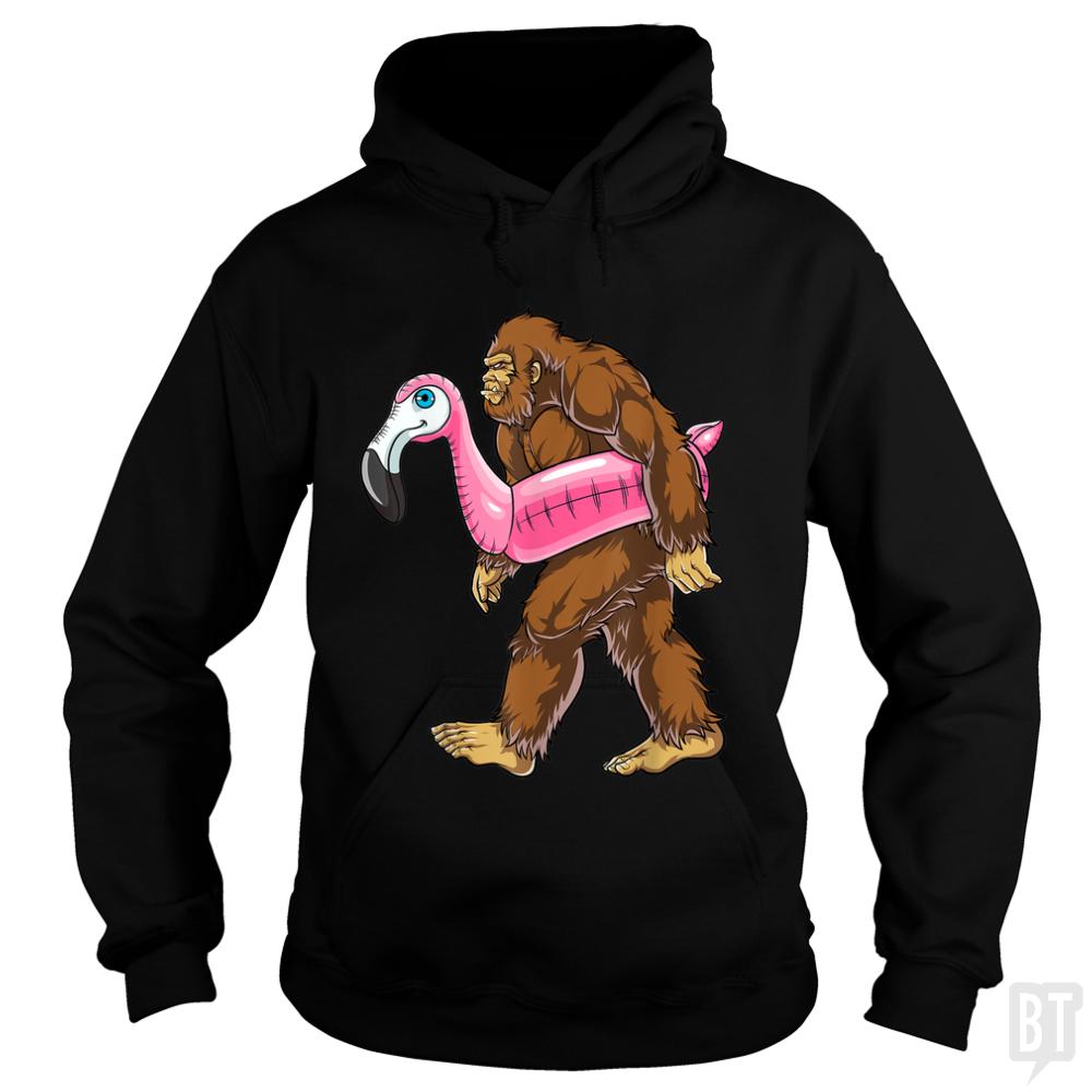 Pool Party Bigfoot Flamingo - BustedTees.com