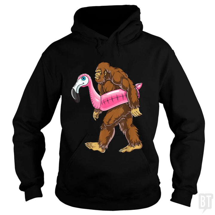 Pool Party Bigfoot Flamingo - BustedTees.com