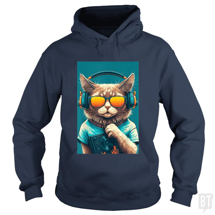 DJ Vintage 80s Cat Kitten Hoodie