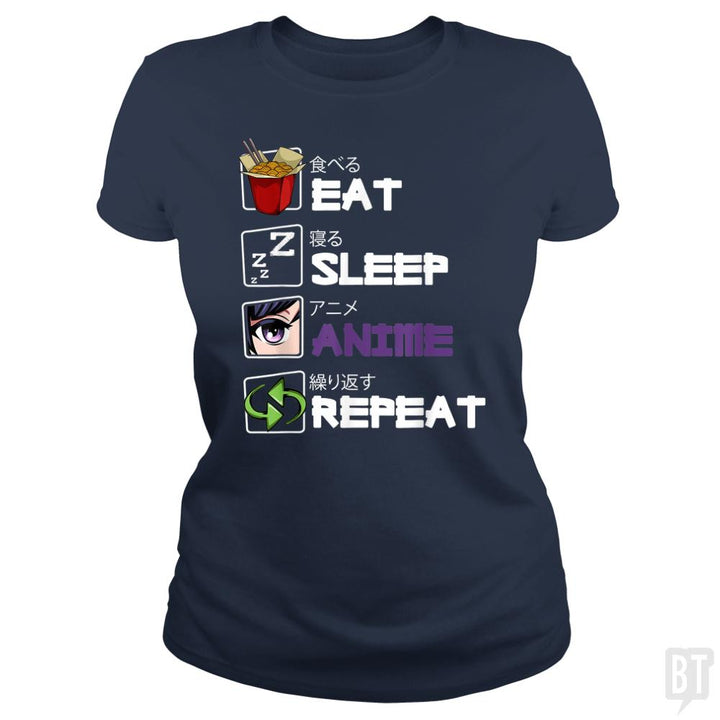 Eat Sleep Anime Repeat - BustedTees.com