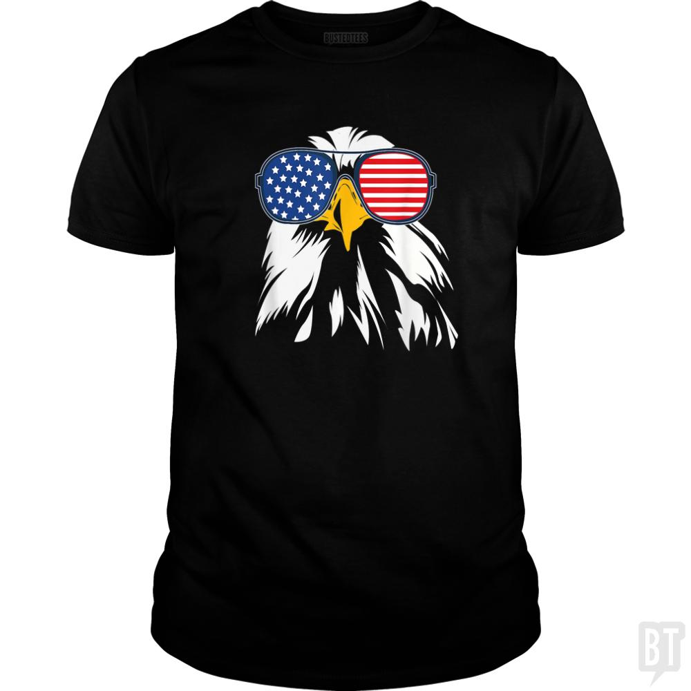PATRIOTIC EAGLE Shirt 4th of July USA American Fla - BustedTees.com