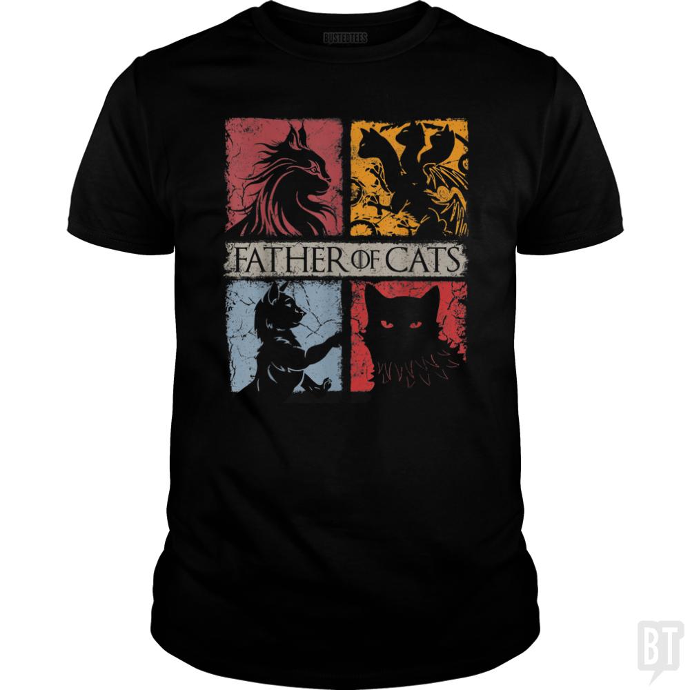 Father of Cats Shirt - Cat Lovers Cat Dad Fabulous - BustedTees.com