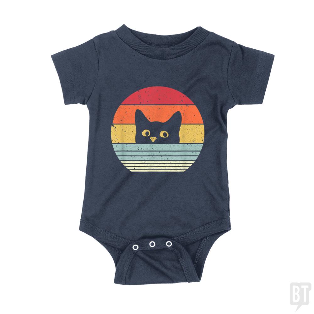 Cat Shirt Retro Style  Kids Shirt - BustedTees.com