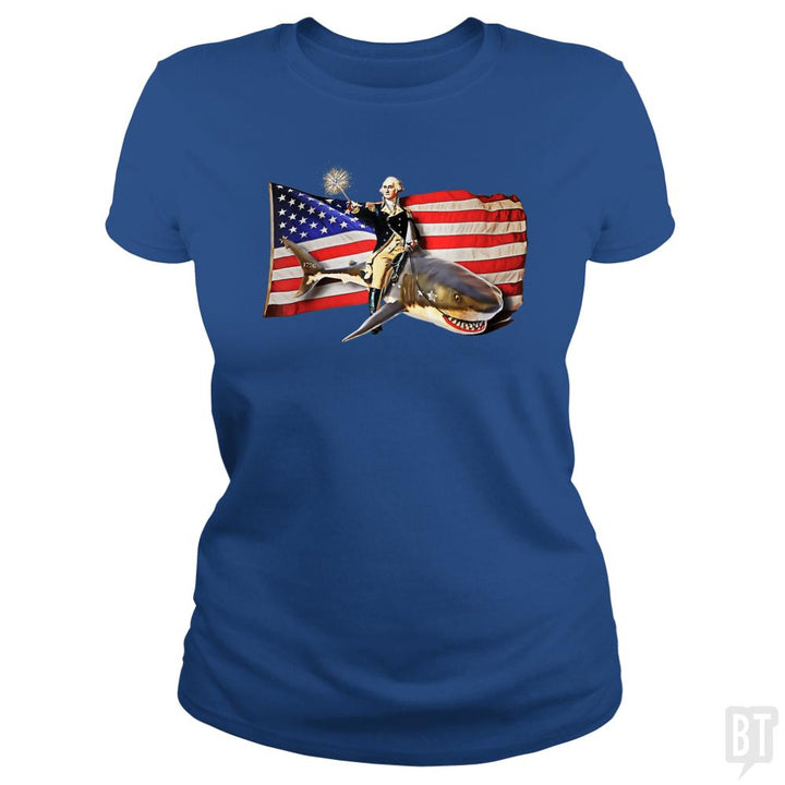 Washington Riding Shark - BustedTees.com