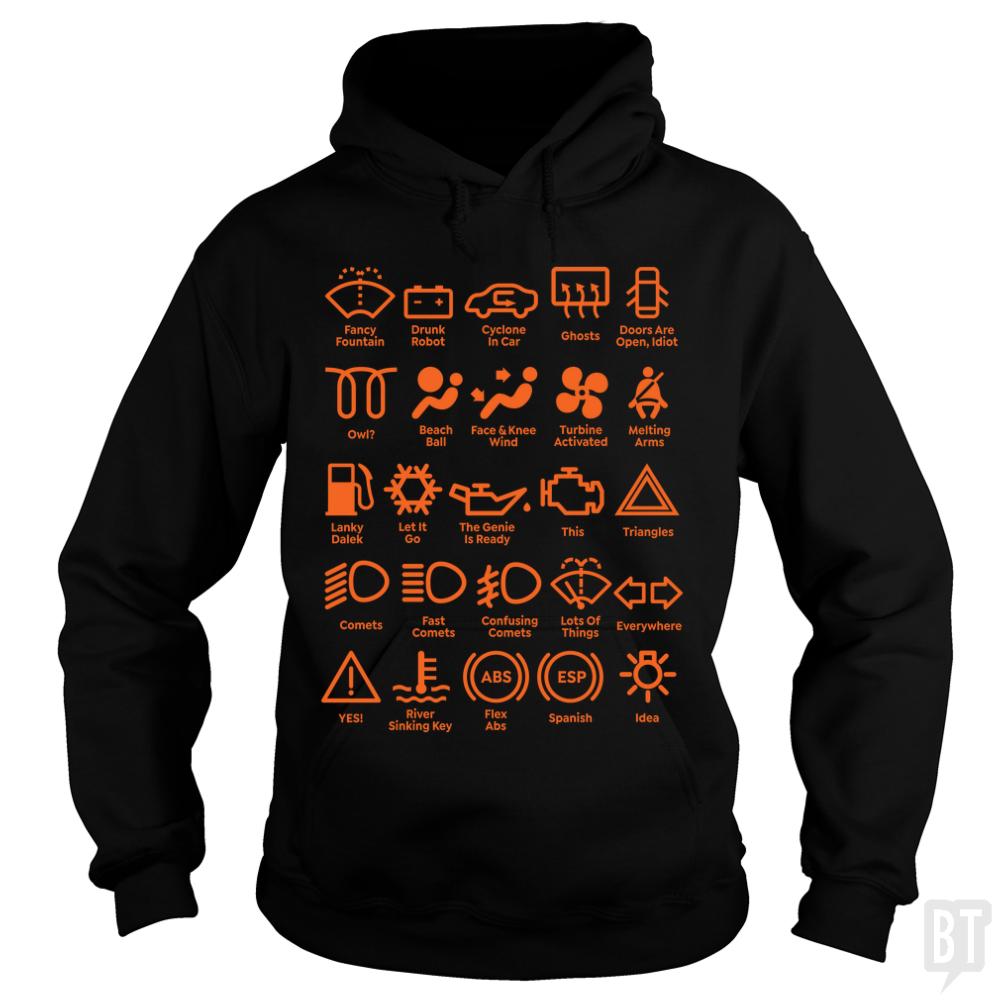 Car Dashboard Lights Long Sleeves - BustedTees.com