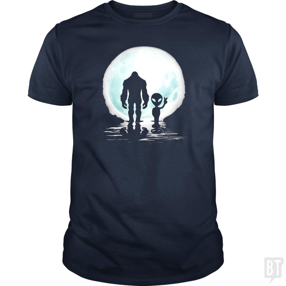 Bigfoot and Alien - BustedTees.com