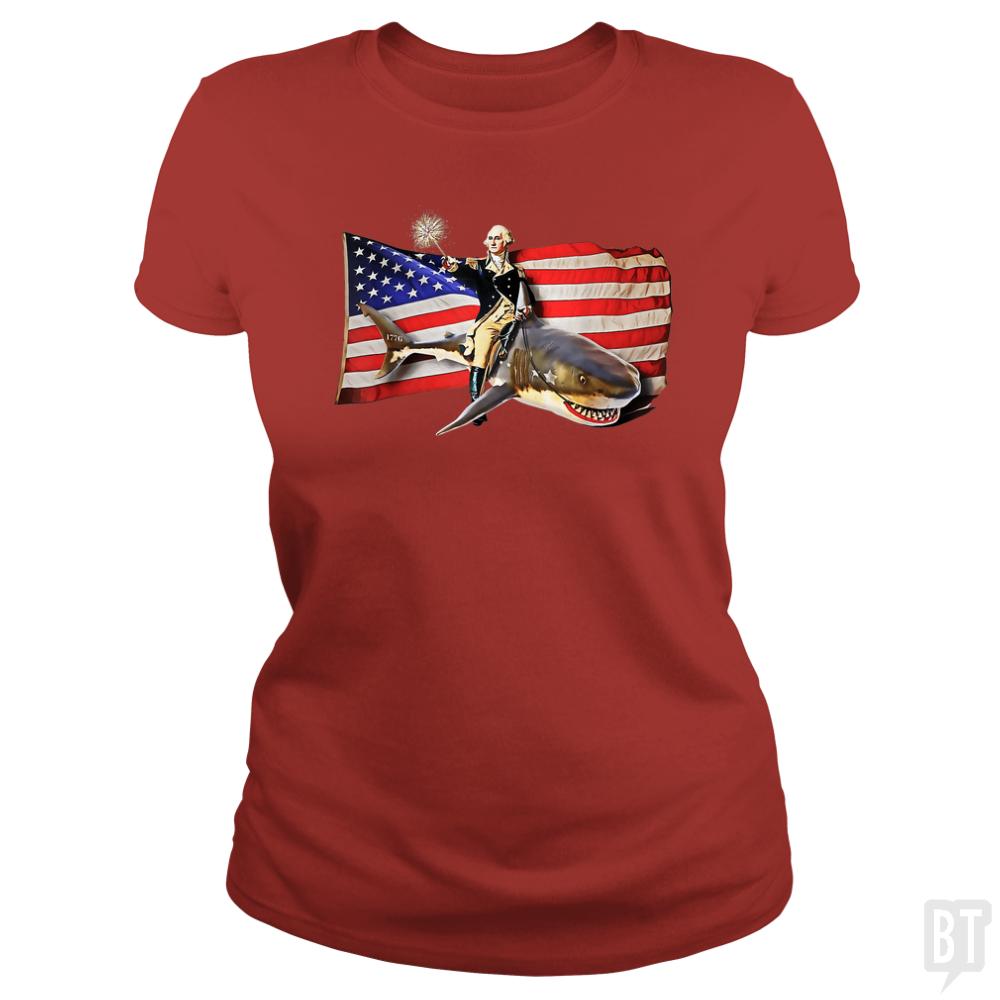 Washington Riding Shark - BustedTees.com
