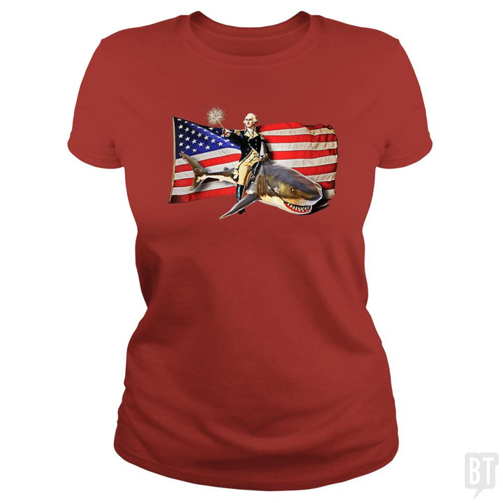 Washington Riding Shark - BustedTees.com