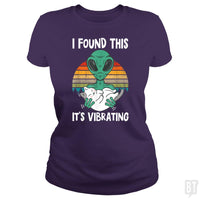 Load image into Gallery viewer, I Found This It&#39;s Vibrating Funny Alien and Cat Vi - BustedTees.com
