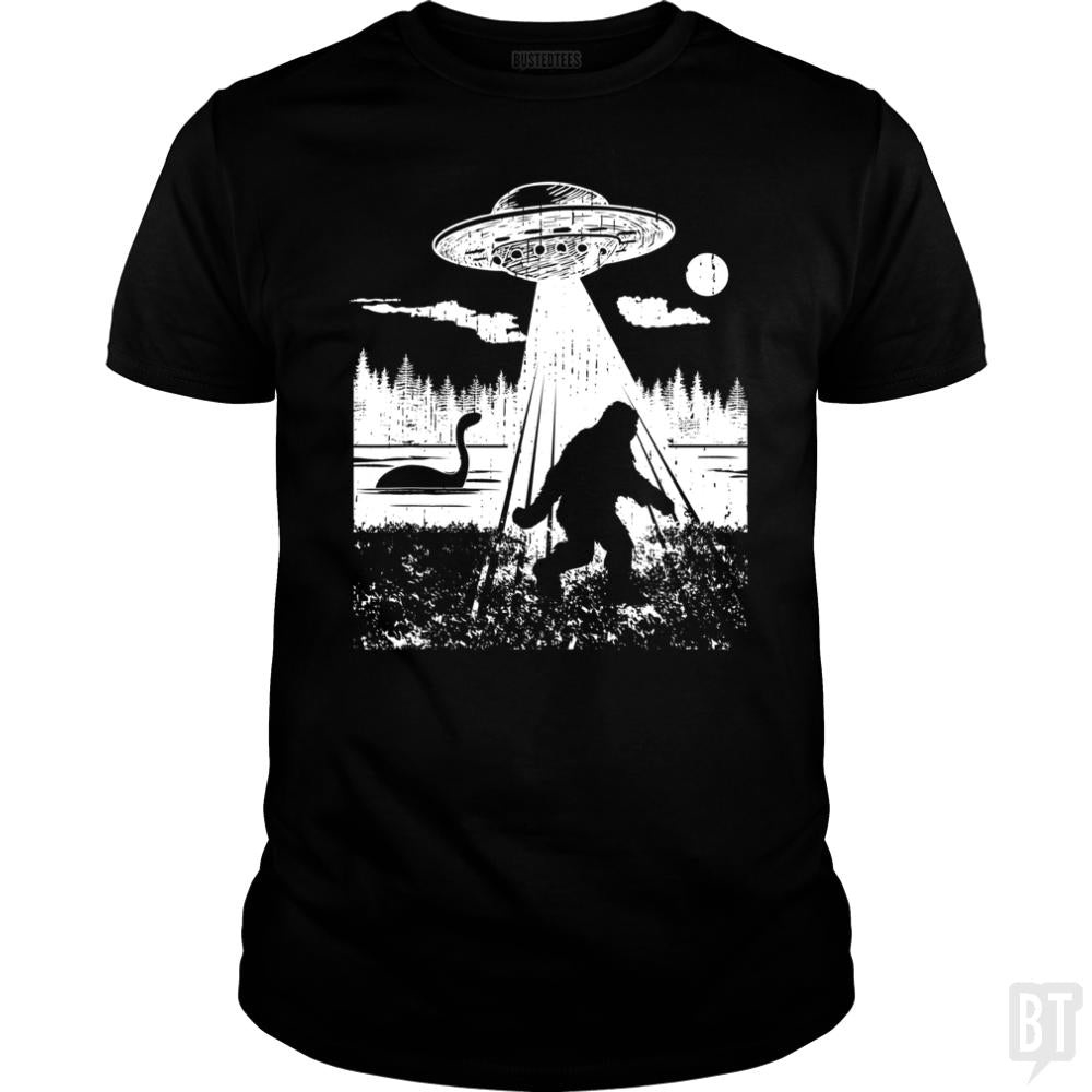 Bigfoot UFO Abduction - BustedTees.com