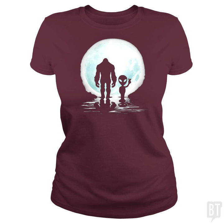 Bigfoot and Alien - BustedTees.com