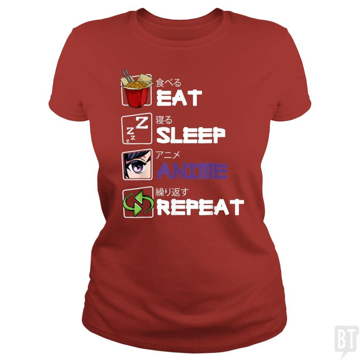 Eat Sleep Anime Repeat - BustedTees.com