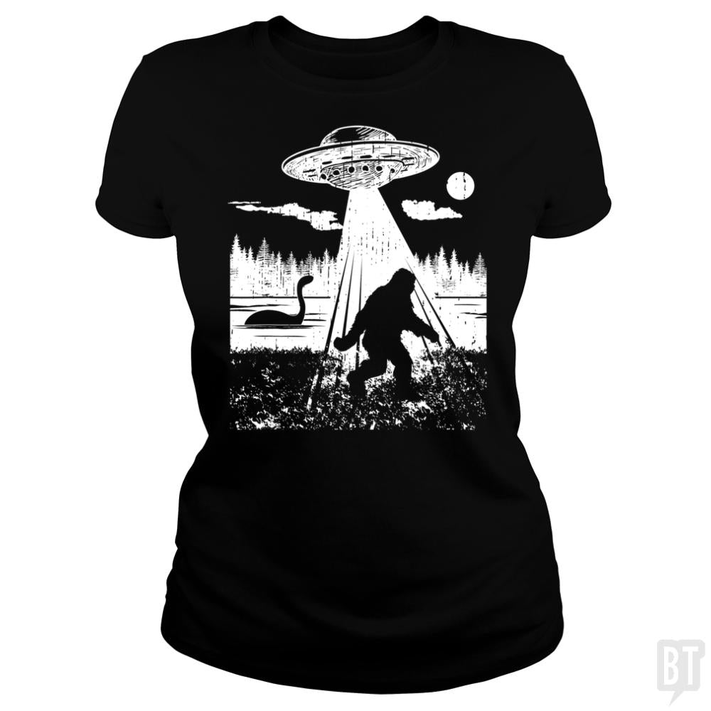 Bigfoot UFO Abduction - BustedTees.com