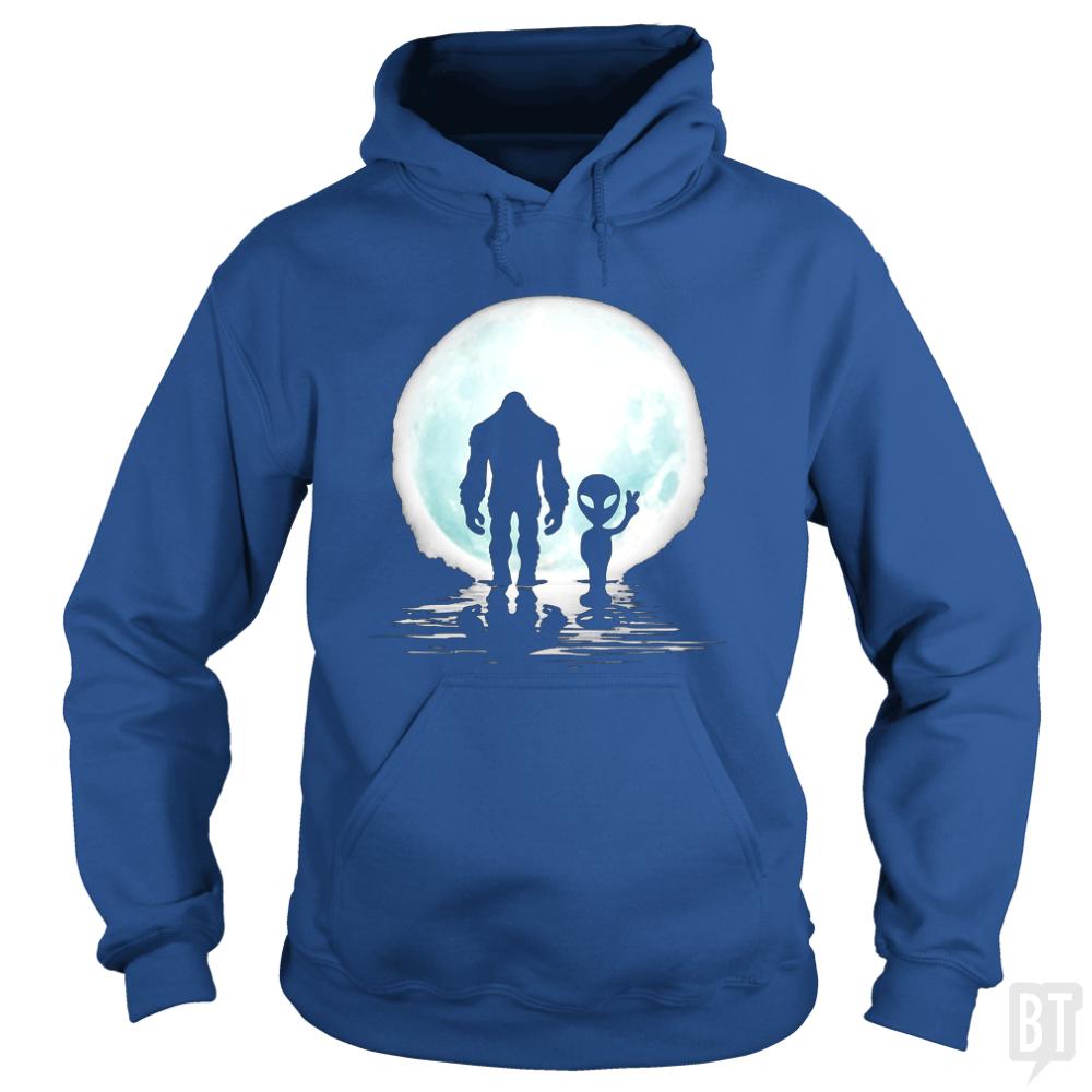 Bigfoot and Alien - BustedTees.com