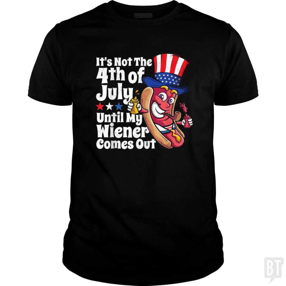 Funny 4th of July Hot Dog Wiener Comes Out - BustedTees.com