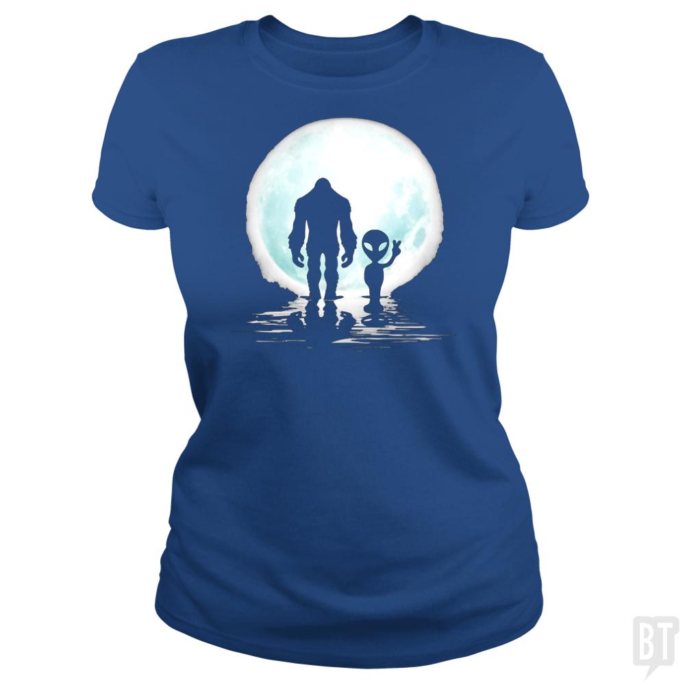 Bigfoot and Alien - BustedTees.com