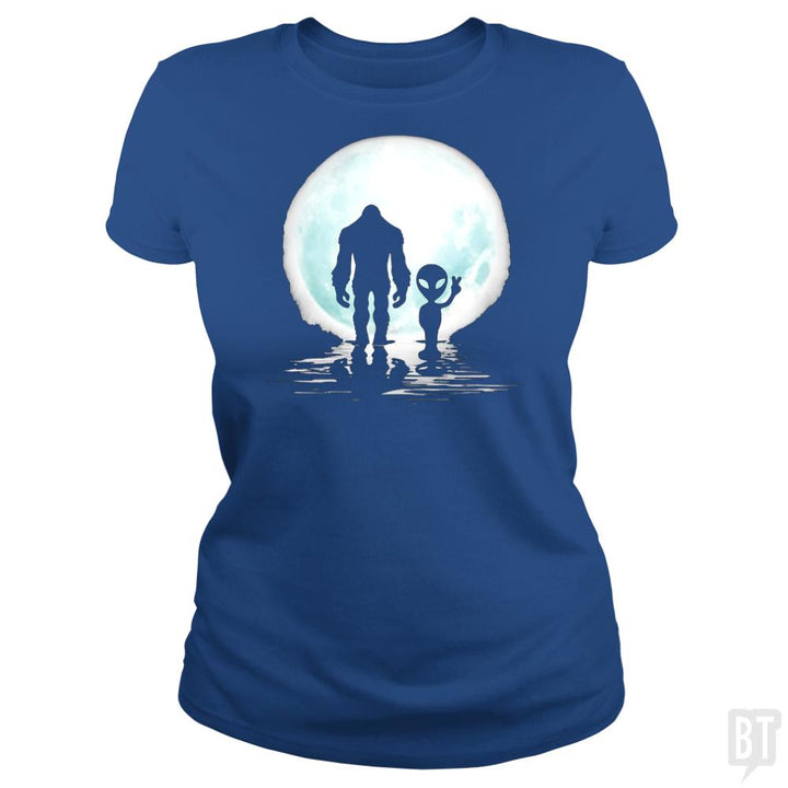 Bigfoot and Alien - BustedTees.com
