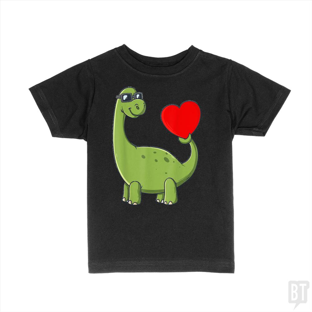 Valentine Day Dinosaur Kids Shirt