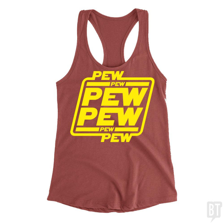 PEW PEW Tank Tops - BustedTees.com