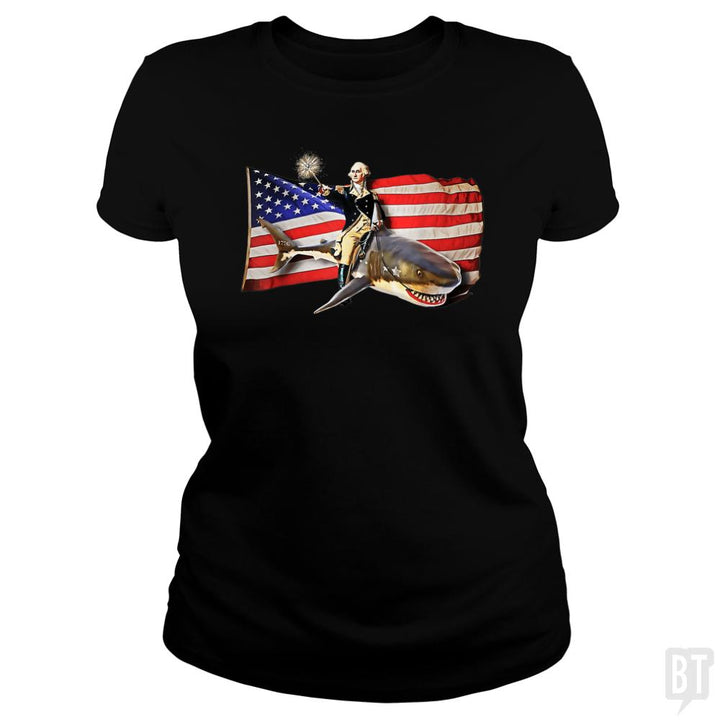 Washington Riding Shark - BustedTees.com