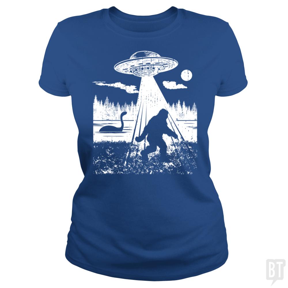 Bigfoot UFO Abduction - BustedTees.com