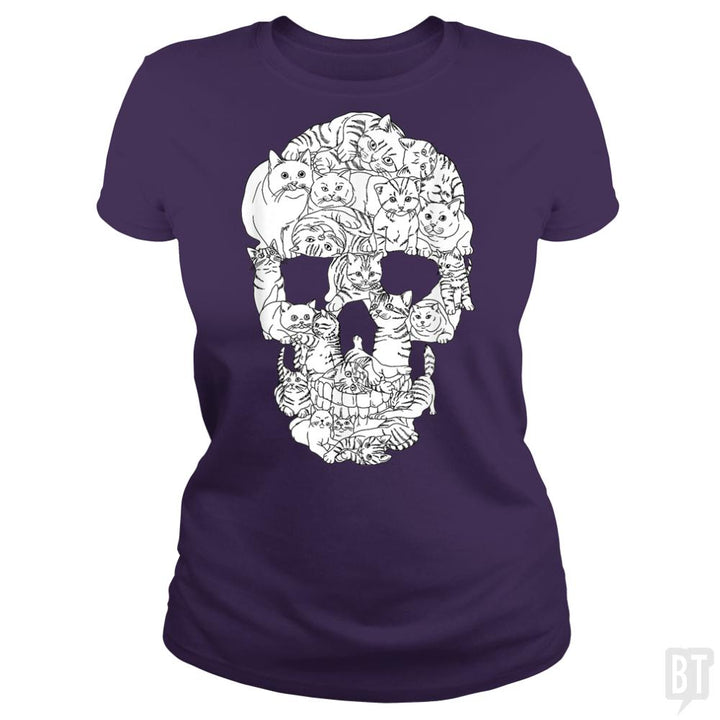 Cats Skull - BustedTees.com