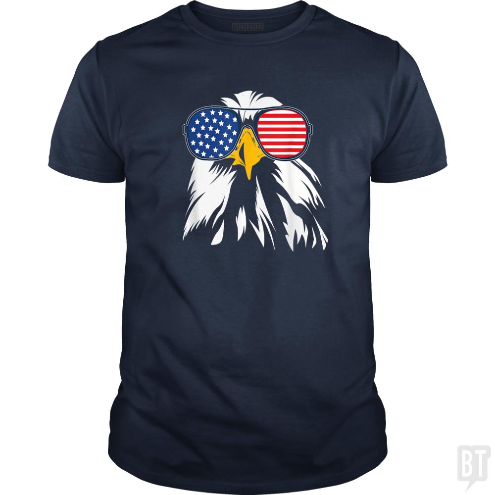 PATRIOTIC EAGLE Shirt 4th of July USA American Fla - BustedTees.com