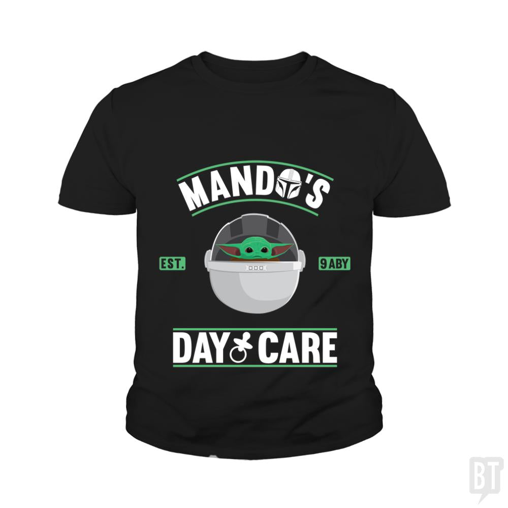 Mando's day care Kids Shirt - BustedTees.com