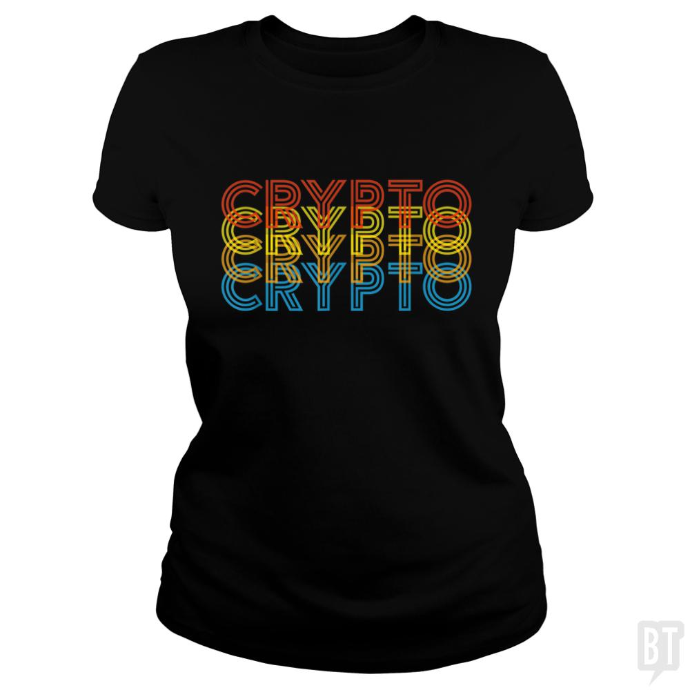 Vintage Cool Crypto Bitcoin Blockchain Retro - BustedTees.com