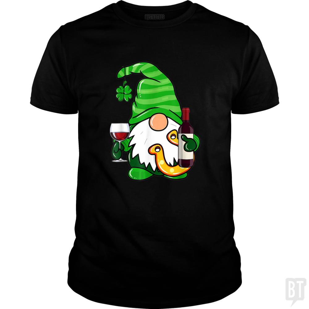 Gnome Drinks Wine Shamrock Shenanigans St Patrick
