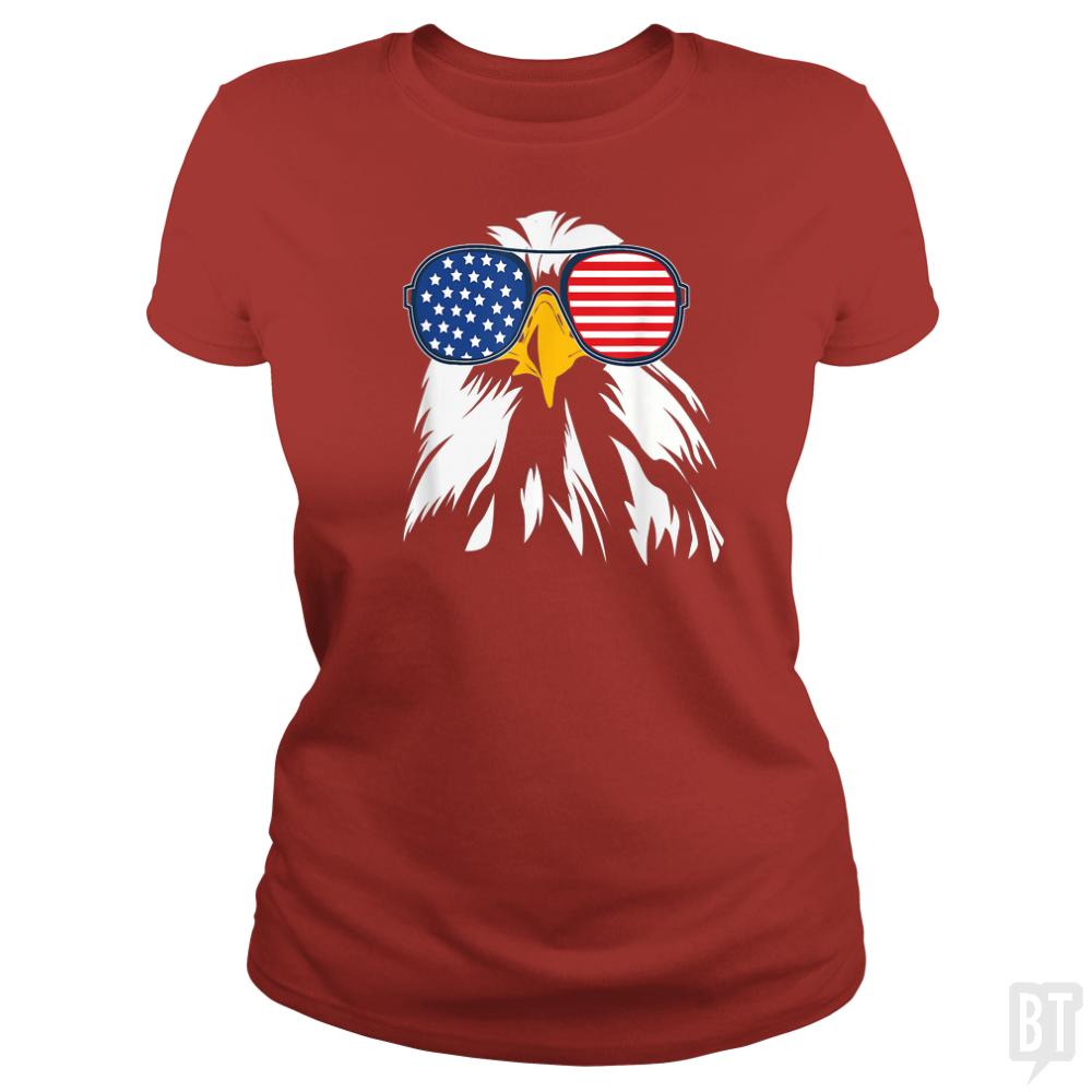 PATRIOTIC EAGLE Shirt 4th of July USA American Fla - BustedTees.com