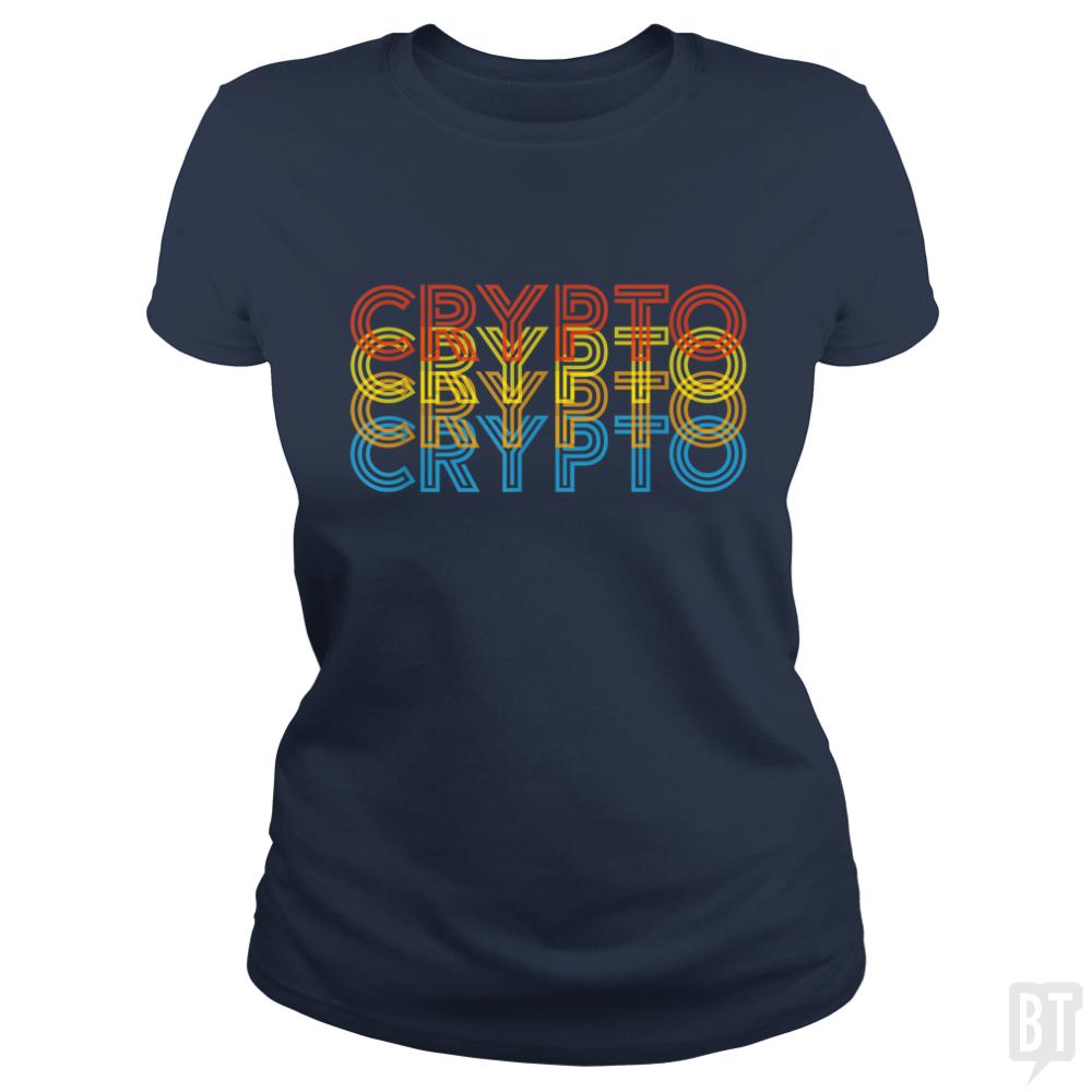 Vintage Cool Crypto Bitcoin Blockchain Retro - BustedTees.com