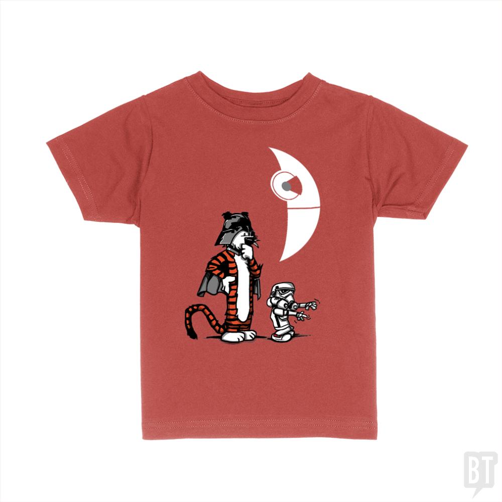 DARTH HOBBES AND CALVIN TROOPER Kids Shirt - BustedTees.com