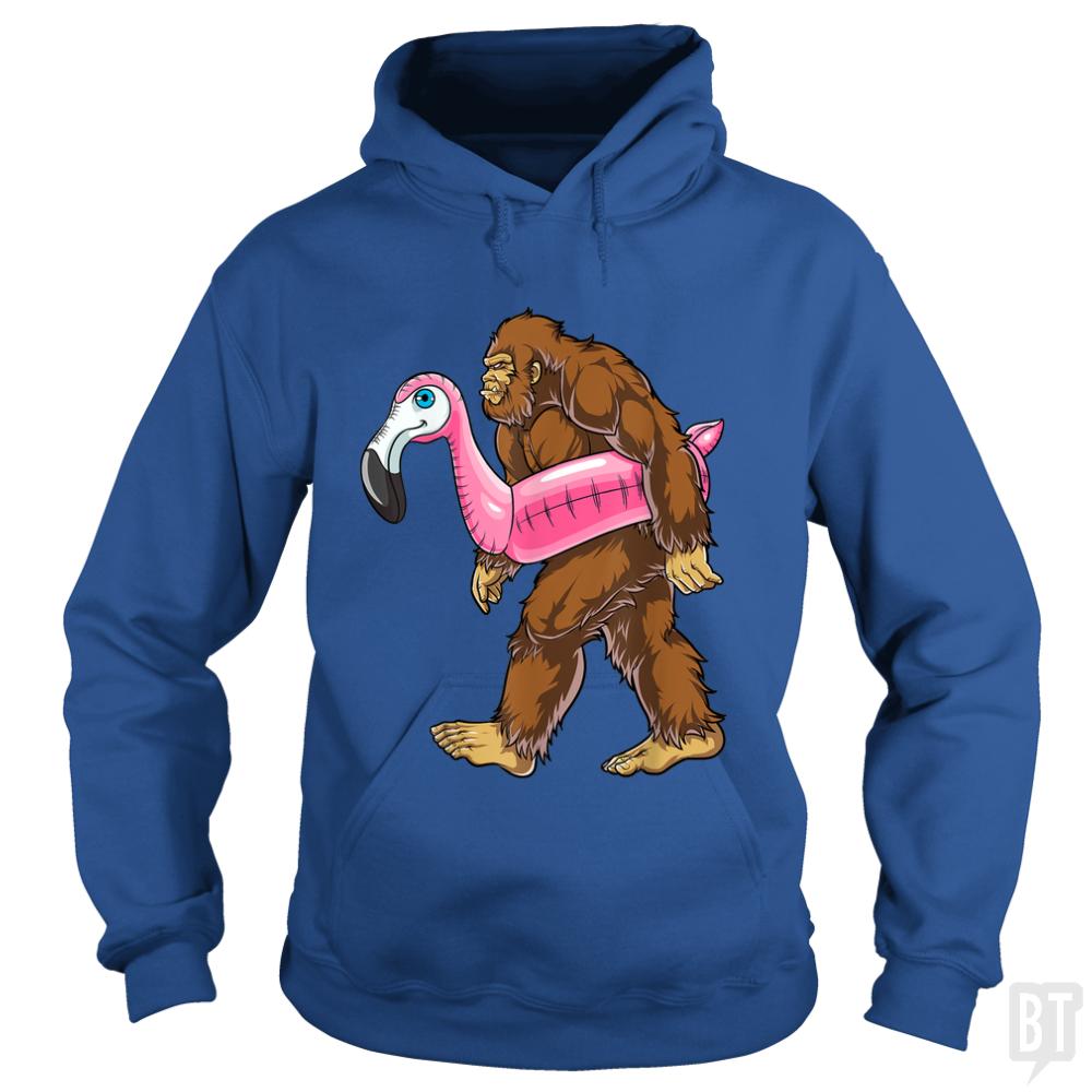 Pool Party Bigfoot Flamingo - BustedTees.com