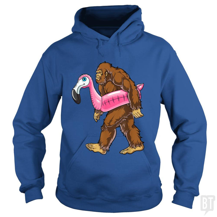 Pool Party Bigfoot Flamingo - BustedTees.com
