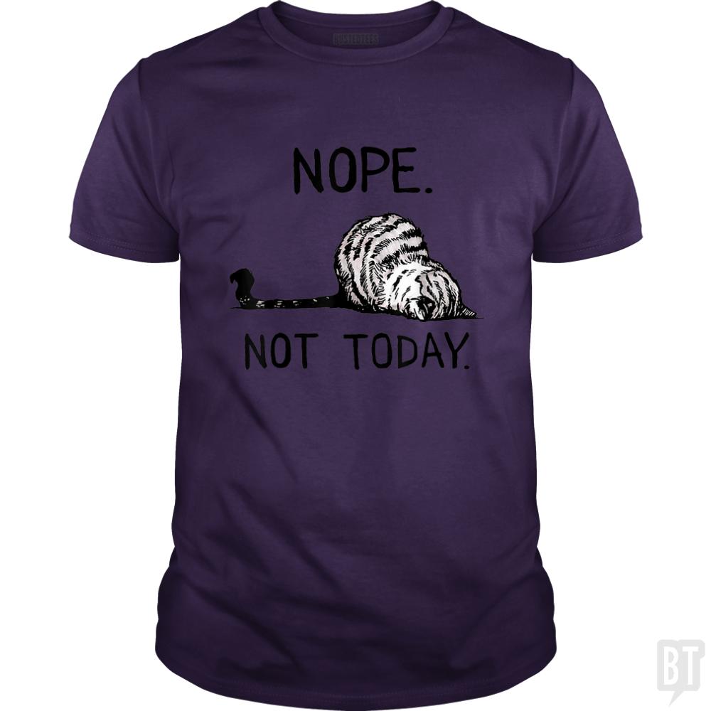 Nope not today cat - BustedTees.com