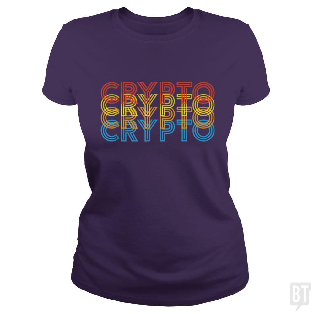 Vintage Cool Crypto Bitcoin Blockchain Retro - BustedTees.com