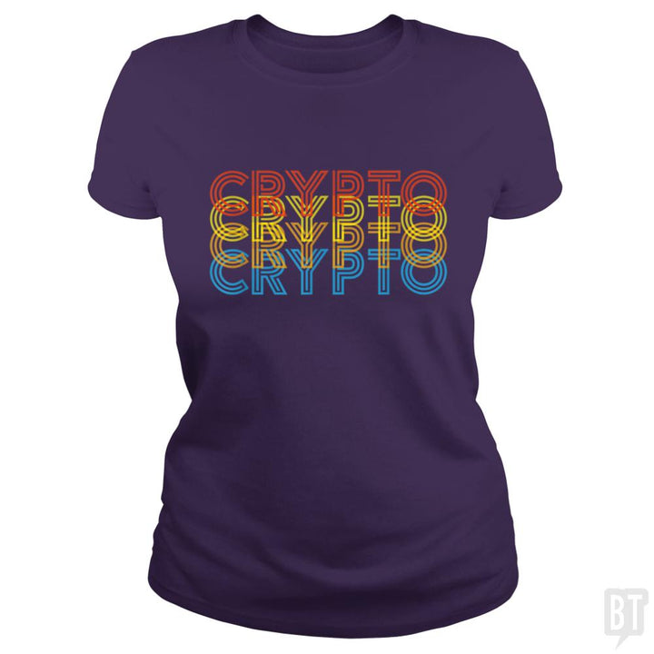 Vintage Cool Crypto Bitcoin Blockchain Retro - BustedTees.com