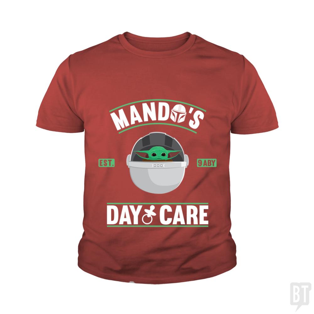 Mando's day care Kids Shirt - BustedTees.com