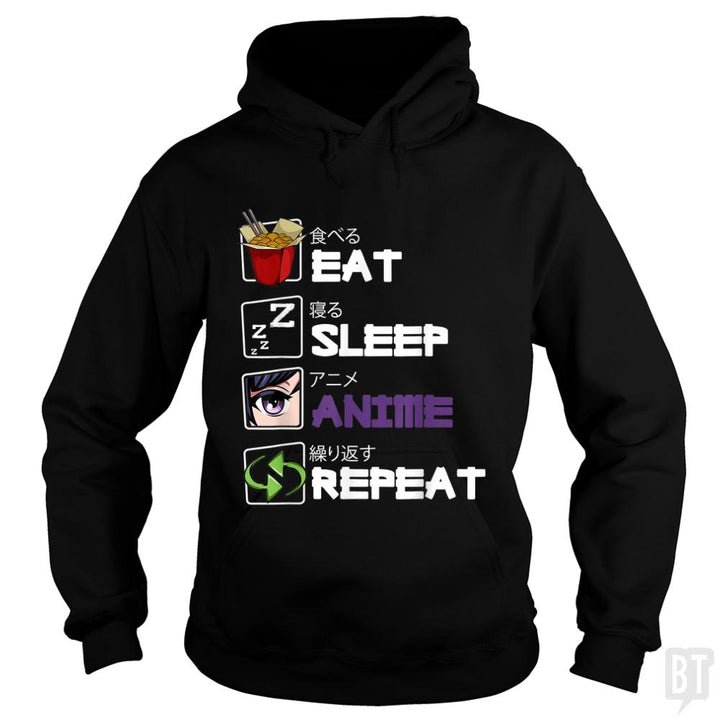 Eat Sleep Anime Repeat - BustedTees.com