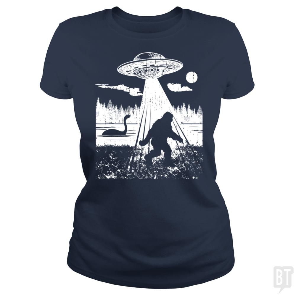 Bigfoot UFO Abduction - BustedTees.com