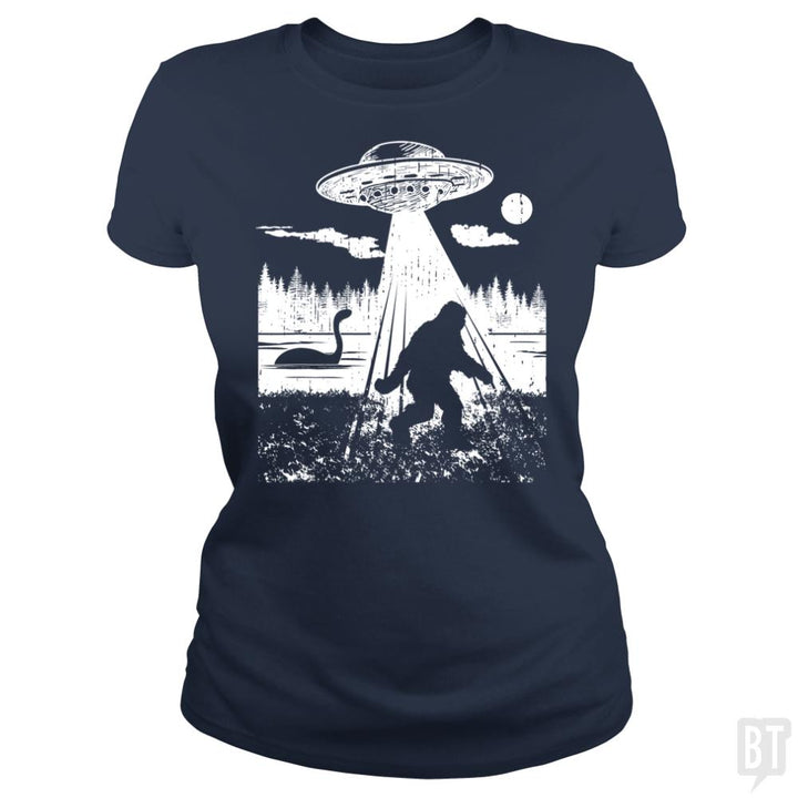 Bigfoot UFO Abduction - BustedTees.com